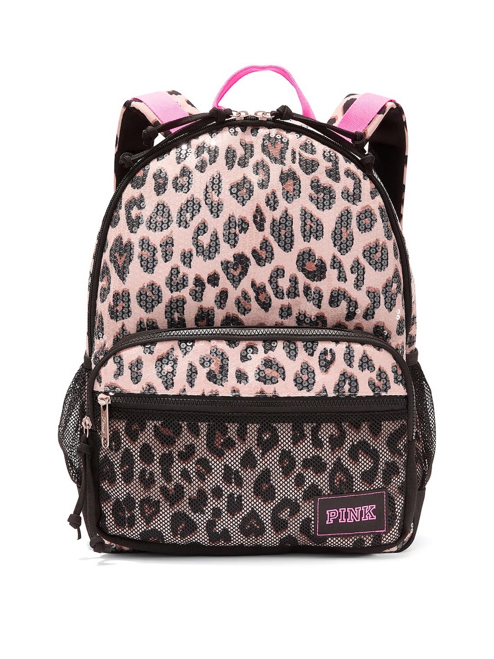 PINK Victoria's Secret Pink and Black Leopard Print Kids Backpack
